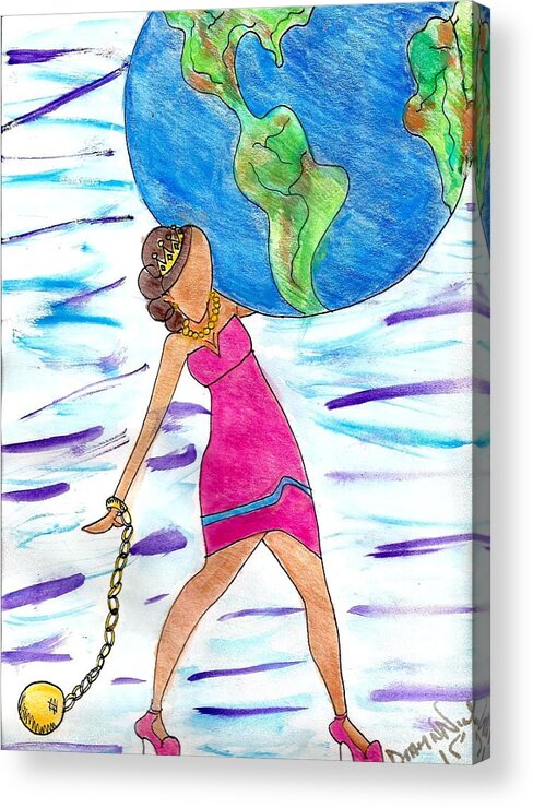 Weight Of The World Acrylic Print featuring the photograph I got this by Diamin Nicole
