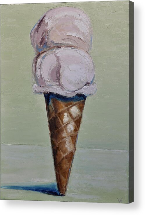 Ice Cream Acrylic Print featuring the painting Ice Ceam Cone by Lindsay Frost