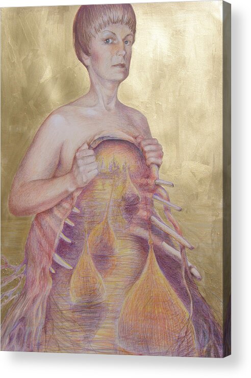 Figure Acrylic Print featuring the painting If I Could Have Opened My Heart by Alla Parsons