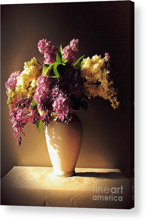 Purple Acrylic Print featuring the painting In Purple by Binka Kirova