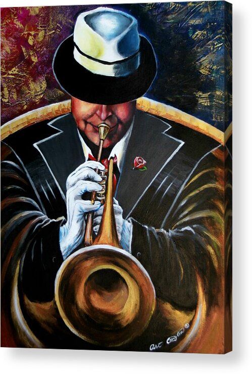 Jazz Acrylic Print featuring the painting Inside my Music IV by Arthur Covington