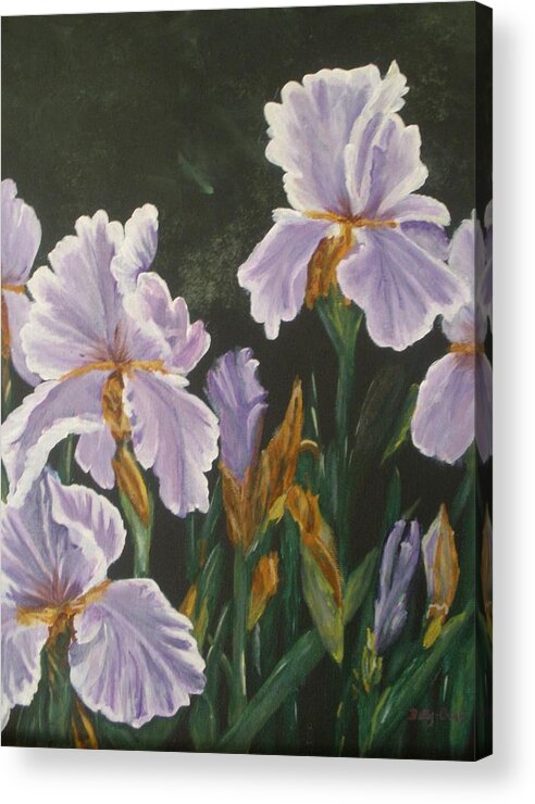 Floral Acrylic Print featuring the painting Irises by Betty-Anne McDonald