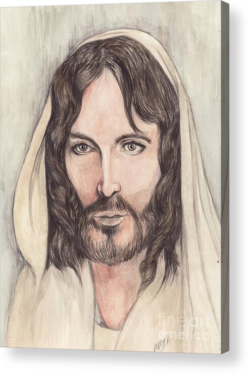 Christ Acrylic Print featuring the painting Jesus of Nazereth by Morgan Fitzsimons