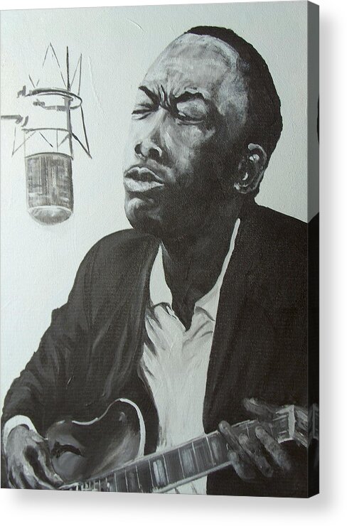 Guitar Acrylic Print featuring the painting John Lee Hooker by Pete Maier