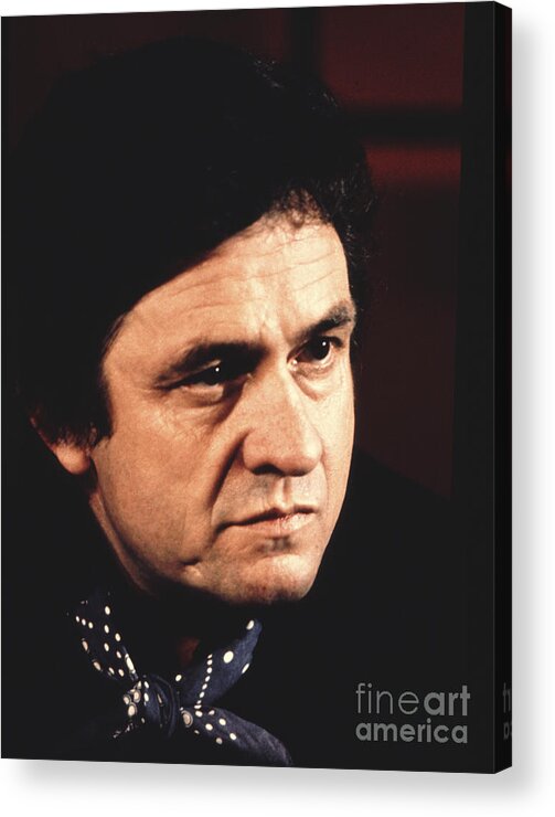 Johnny Cash Acrylic Print featuring the photograph Johnny Cash The Man In Black by Chris Walter