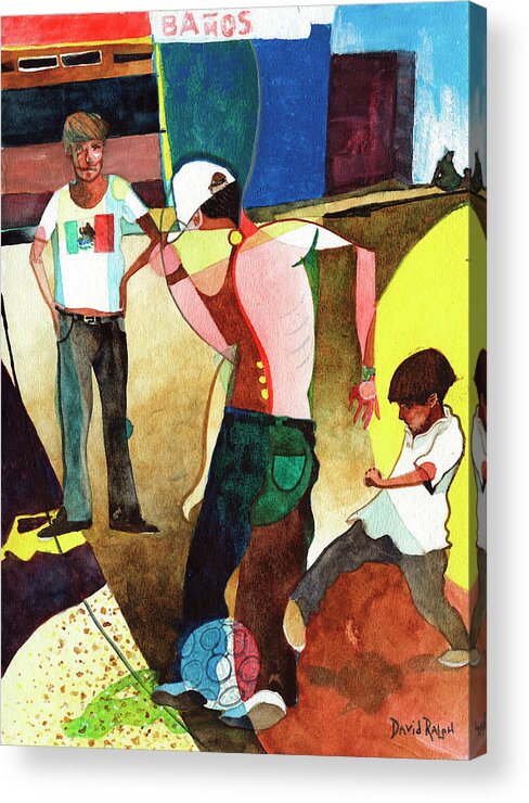 Mexico Acrylic Print featuring the painting Jugando by David Ralph