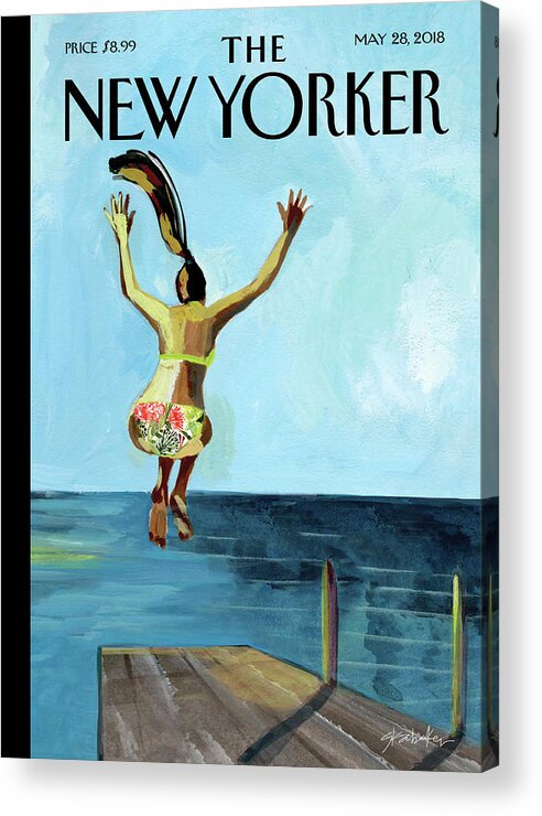 Jump! Acrylic Print featuring the painting Jump by Gayle Kabaker