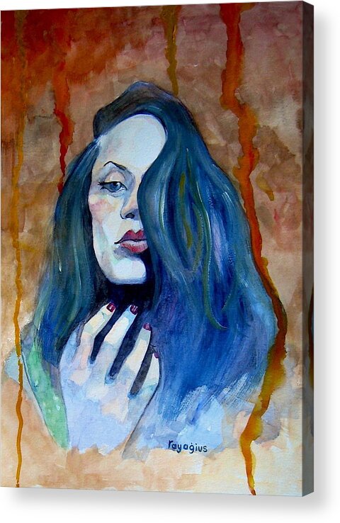 Portrait Acrylic Print featuring the painting Kasia Ikasia by Ray Agius