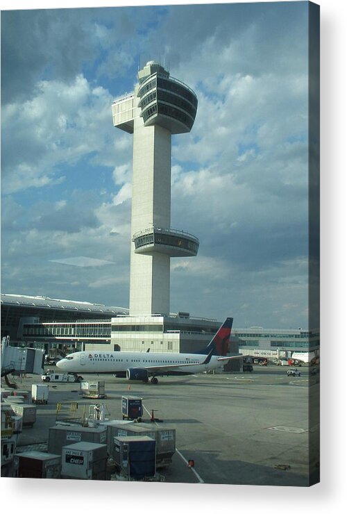 Kennedy Airport Control Tower Acrylic Print featuring the photograph Kennedy Airport Control Tower by Christopher J Kirby