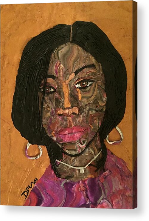 African American Acrylic Print featuring the mixed media Kenya by Deborah Stanley