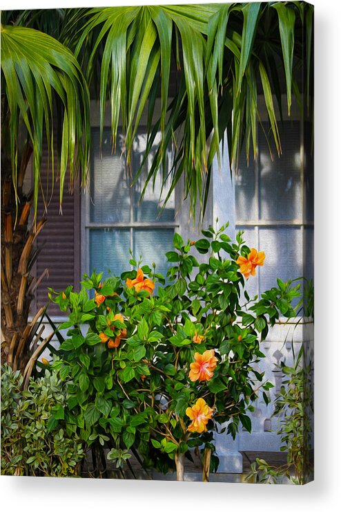 Bonnie Follett Acrylic Print featuring the photograph Key West Garden by Bonnie Follett
