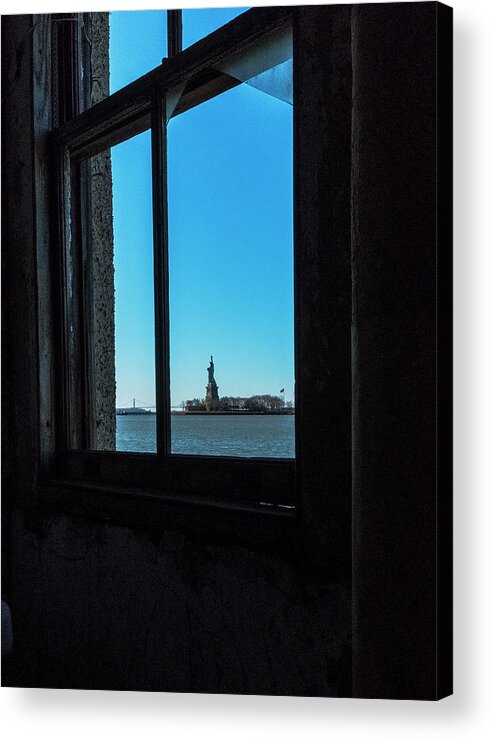 Jersey City New Jersey Acrylic Print featuring the photograph Lady Liberty by Tom Singleton