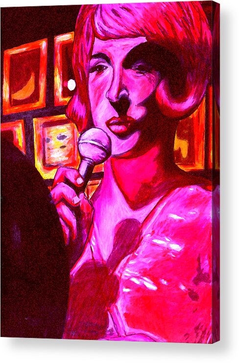 Singer Acrylic Print featuring the drawing Lady Sings the Blues by Elizabeth Hoskinson