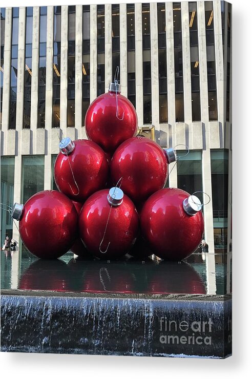 Christmas Ornaments Acrylic Print featuring the photograph Large Red Ornaments by CAC Graphics