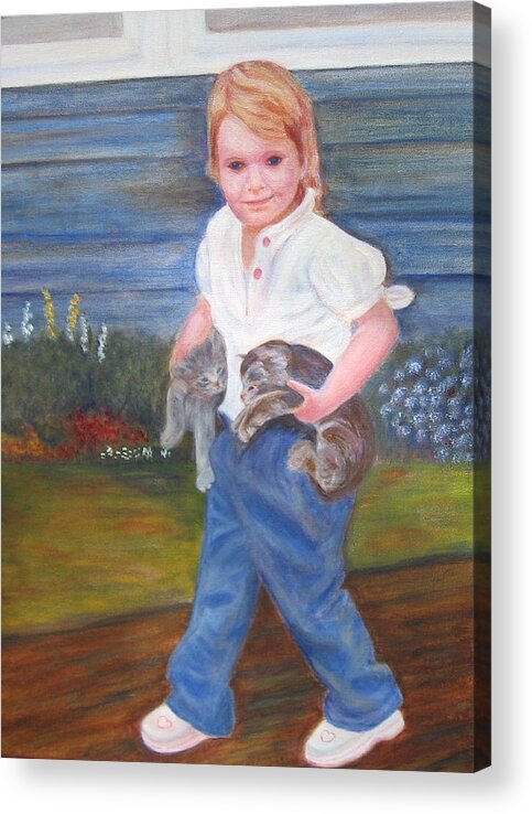 Child Acrylic Print featuring the painting Leah by Patricia Ortman