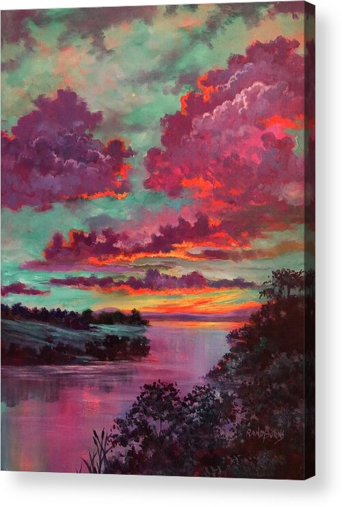 Legend Acrylic Print featuring the painting Legend of a Sunset 2 by Rand Burns