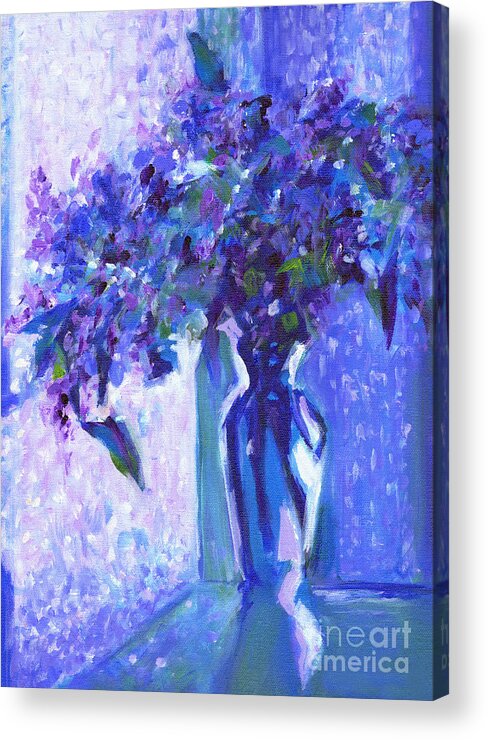 Acrylic Painting Acrylic Print featuring the painting Lilac Rain by Tanya Filichkin