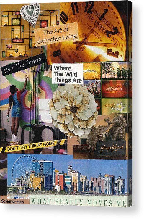 Collage Art Acrylic Print featuring the mixed media Live Your Best Life by Susan Schanerman