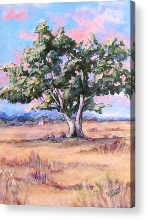 Oak Tree Acrylic Print featuring the painting Lone Oak by Barbara O'Toole