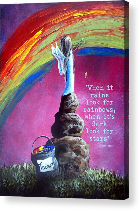 Look For Rainbows Fairy Acrylic Print featuring the photograph Look for Rainbows Fairy by Terry DeLuco