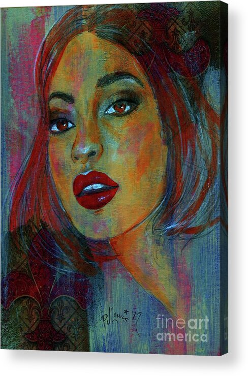 Spanish Woman Acrylic Print featuring the painting Lourdes at Twilight by PJ Lewis