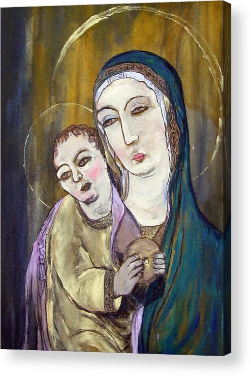 Madonna Acrylic Print featuring the painting Madonna and Child by Julie Davis