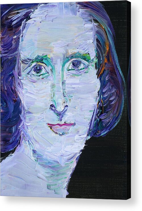 Shelley Acrylic Print featuring the painting MARY SHELLEY - oil portrait by Fabrizio Cassetta