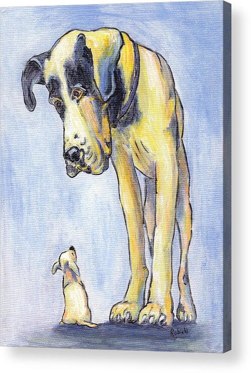 Dog Acrylic Print featuring the painting Max and Dixie by Robin Wiesneth