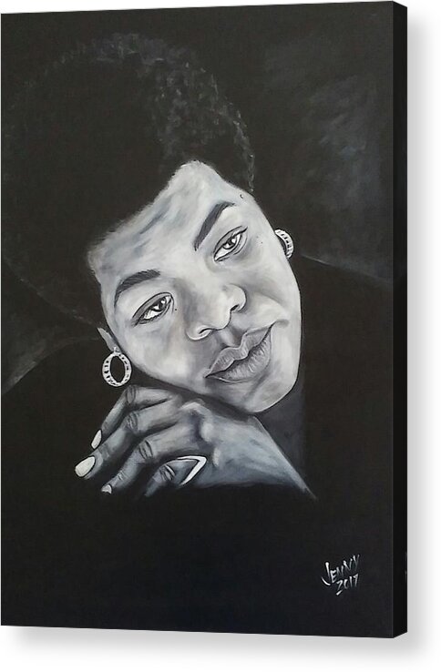 Maya Angelou Acrylic Print featuring the painting Maya by Jenny Pickens