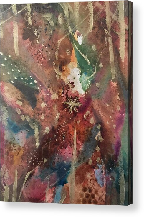 A Fantasy Of Colors Acrylic Print featuring the painting Metamorphis by Charme Curtin