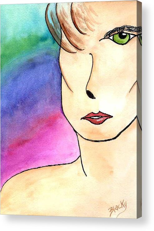 Watercolor Acrylic Print featuring the painting Metrosexual by Donna Blackhall