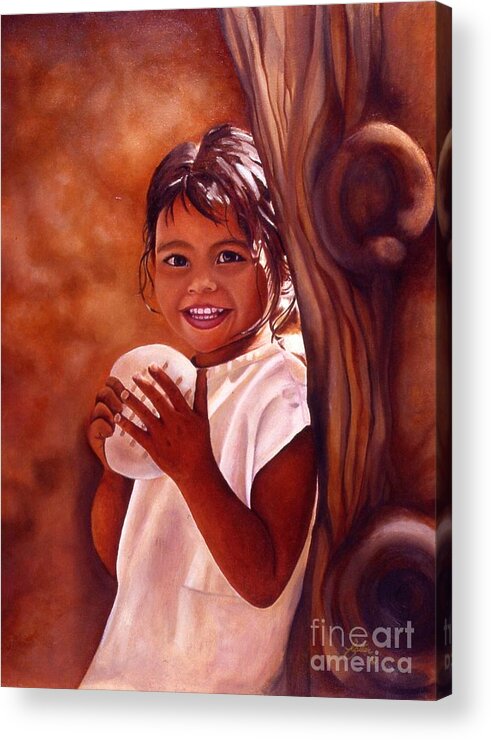  Acrylic Print featuring the painting Michelle-Venezuela by Daniela Easter