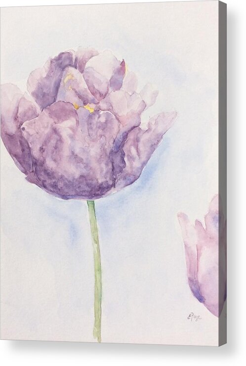 Monet Acrylic Print featuring the painting Monet's Tulip by Emily Page