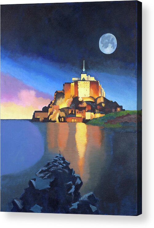 Mont Saint-michel Acrylic Print featuring the painting Mont Saint-Michel by Susan McNally