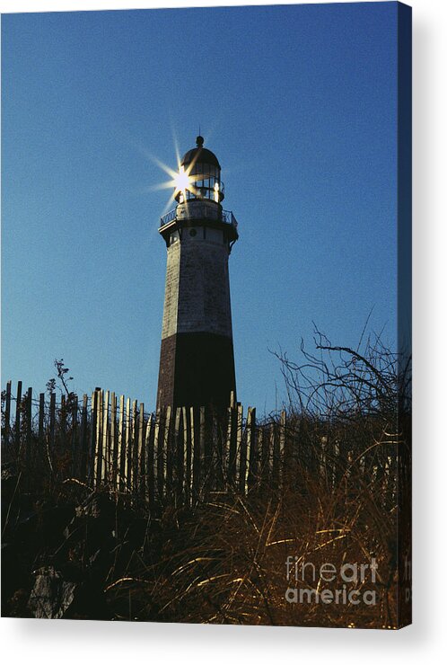 Lighthouse Acrylic Print featuring the digital art Montauk Lighthouse by Jack Ader