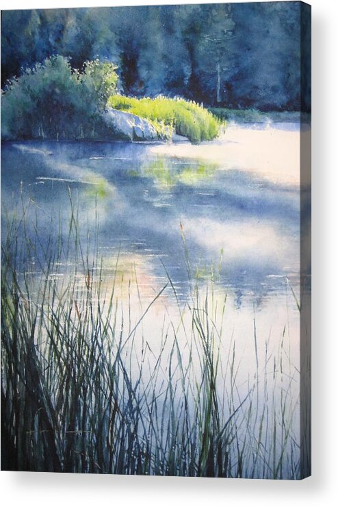 Landscape Acrylic Print featuring the painting Morning by Barbara Pease