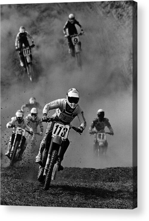 Motocross Acrylic Print featuring the photograph Motocross racing by Steve Somerville