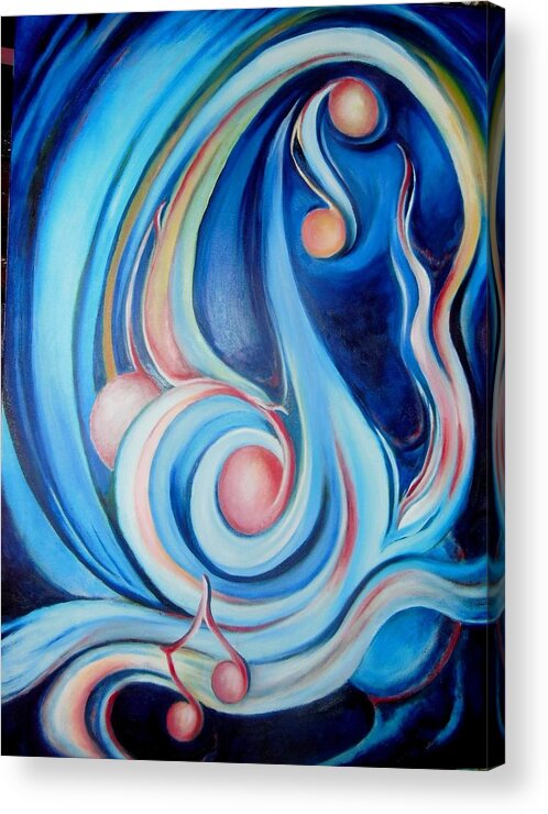 Music Art Acrylic Print featuring the painting Music of the Spheres by Jordana Sands