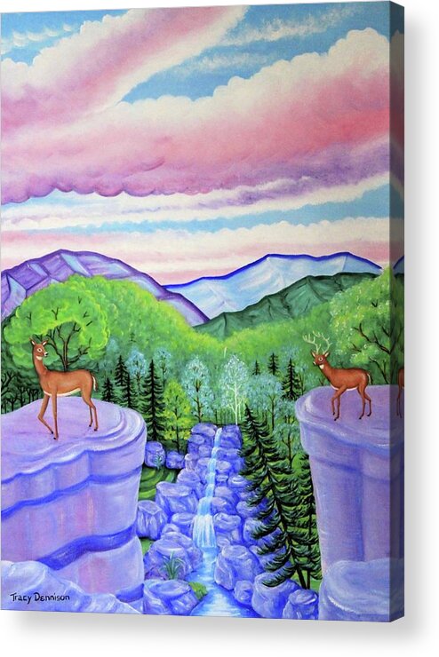  Acrylic Print featuring the painting Mystic Mountain by Tracy Dennison