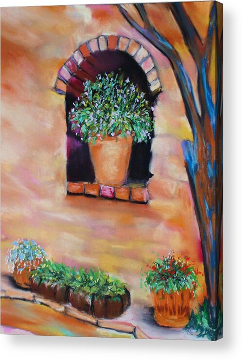 Courtyard Acrylic Print featuring the painting Nash's Courtyard by Melinda Etzold