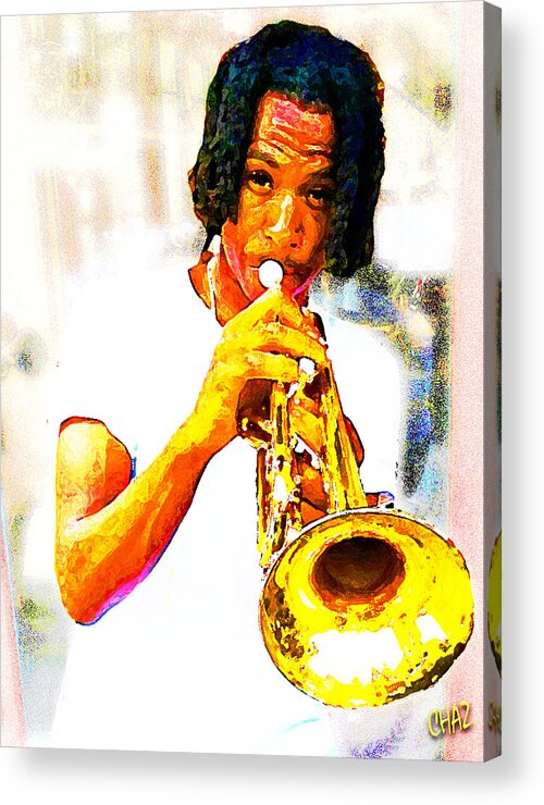 New Orleans Acrylic Print featuring the painting New Orleans Street Musician by CHAZ Daugherty