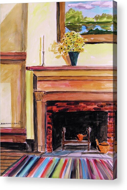 Watercolor Acrylic Print featuring the painting New Painting Over the Mantel by John Williams