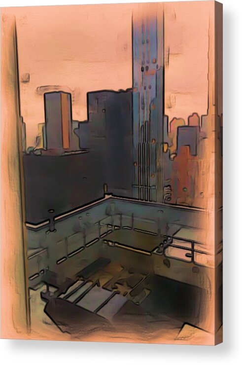 Watercolor Acrylic Print featuring the digital art New York by Tristan Armstrong
