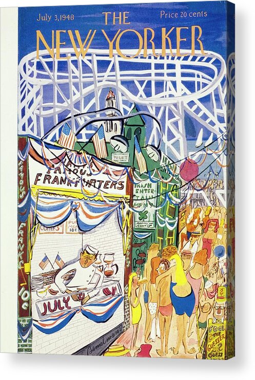 Illustration Acrylic Print featuring the drawing New Yorker July 03 1948 by Ludwig Bemelmans