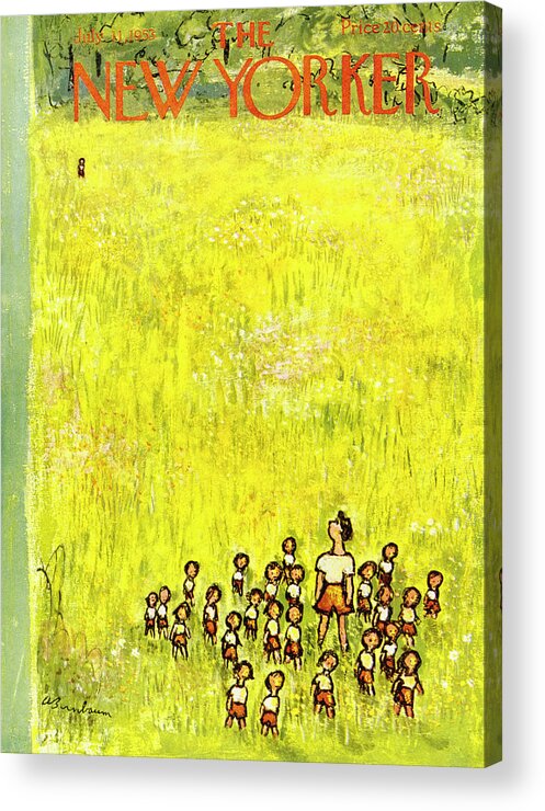 Children Acrylic Print featuring the painting New Yorker July 11 1953 by Abe Birnbaum