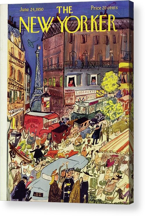 Illustration Acrylic Print featuring the painting New Yorker June 24 1950 by Ludwig Bemelmans