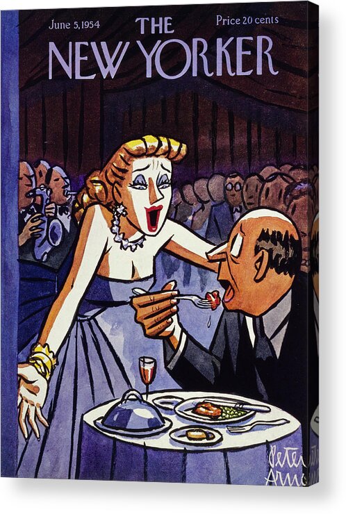 Singer Acrylic Print featuring the painting New Yorker June 5 1954 by Peter Arno