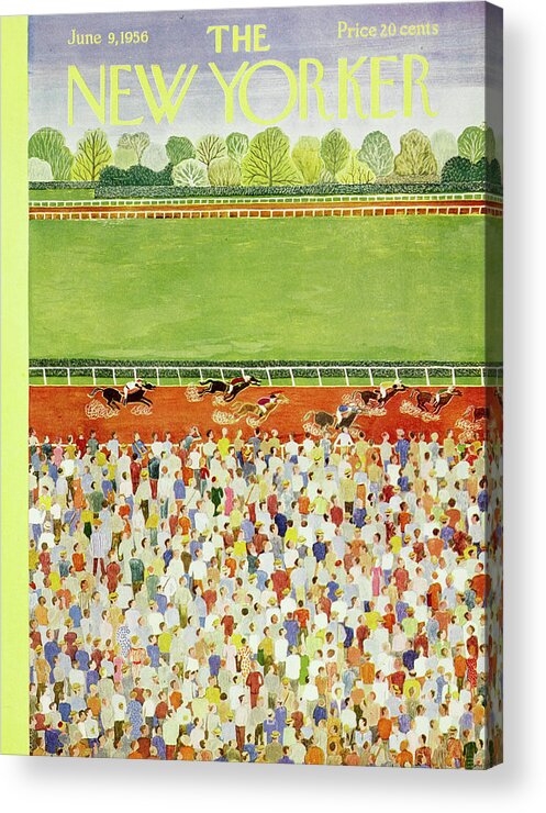 Steeplechase Acrylic Print featuring the painting New Yorker June 9 1956 by Ilonka Karasz