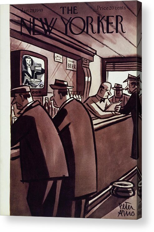 Illustration Acrylic Print featuring the painting New Yorker January 29, 1949 by Peter Arno