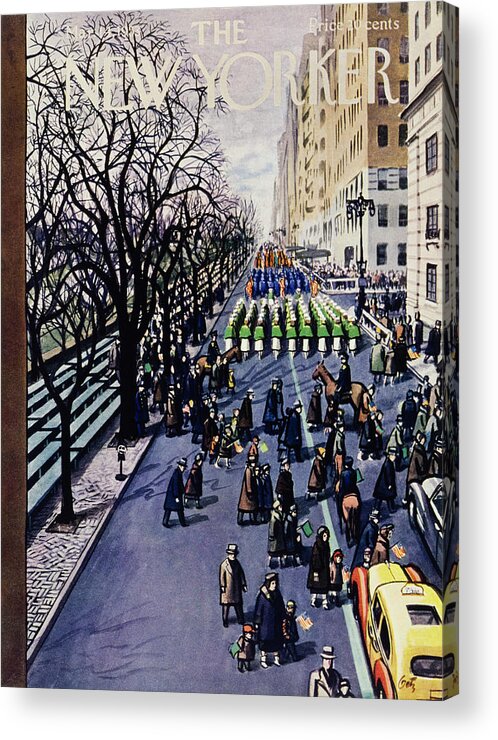 Parade Acrylic Print featuring the drawing New Yorker March 14 1953 by Arthur Getz